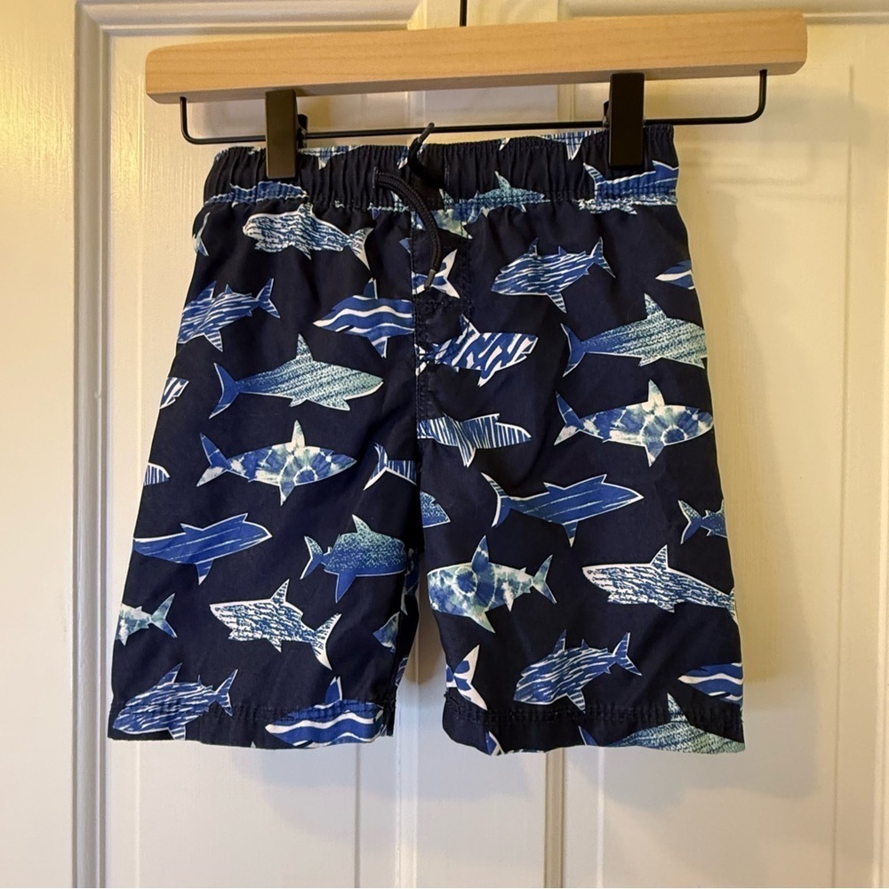 Old Navy Blue Shark Print Swim Trunks
